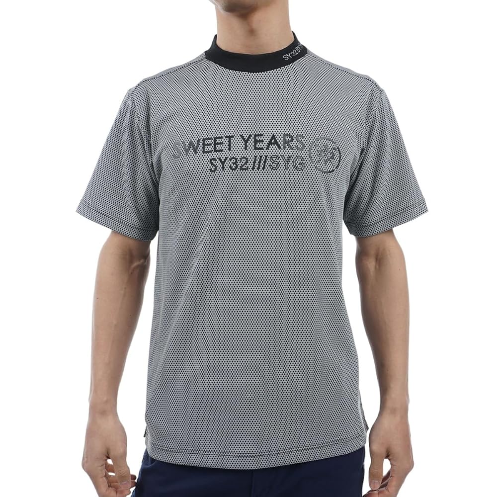 サイズ：L SY32 BY SWEET YEARS スウィートイヤーズ  ハイネック 半袖Tシャツ  レッド系 [240101497809] ゴルフウェア メンズ ストスト SY32 BY SWEET YEARS スウィートイヤーズ ハイネック 半袖T